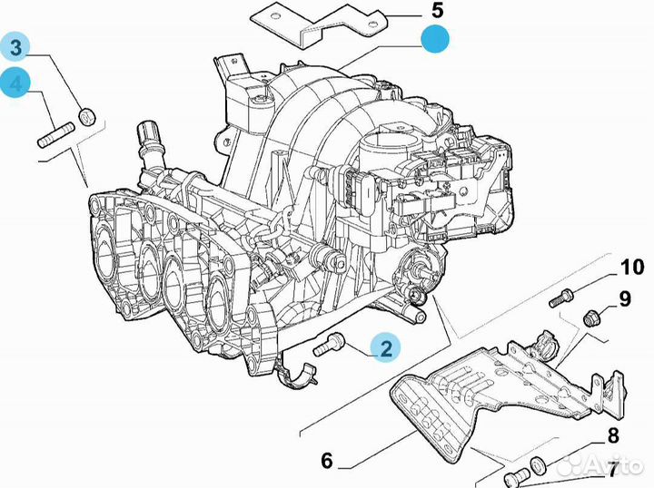 Впуск 1.4 Fiat Grande Punto Doblo Albea Linea
