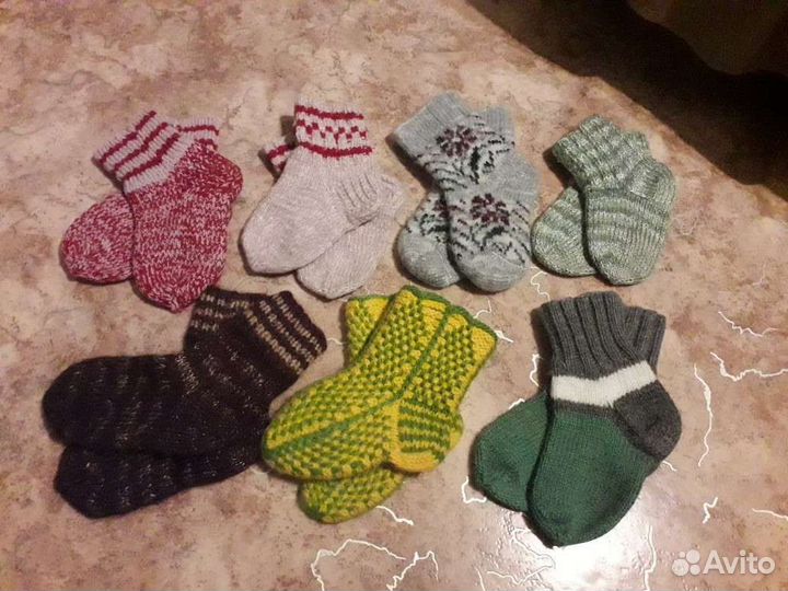 Носочки вязанные детские шерстяные (4-6лет)