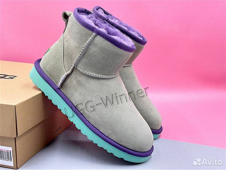 UGG женские зимние мини на яркой подошве