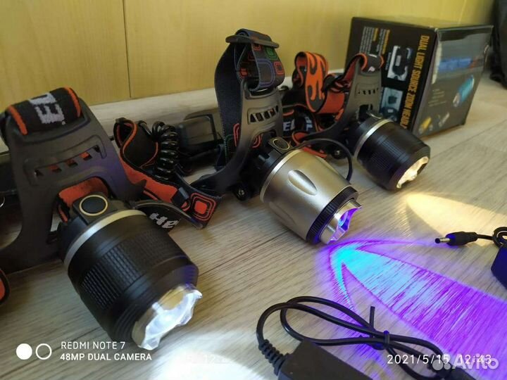 Фонарь на лобный аккумуляторной новый