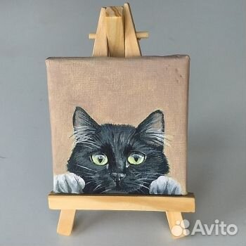 Мини холст картина магнит любимый питомец на заказ