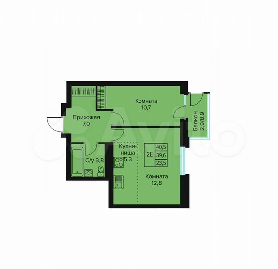 2-к. квартира, 40,5 м², 4/10 эт.