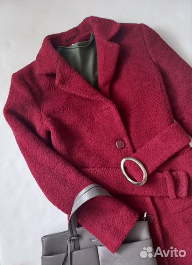 Пальто женское демисезонное 46 48 бордо