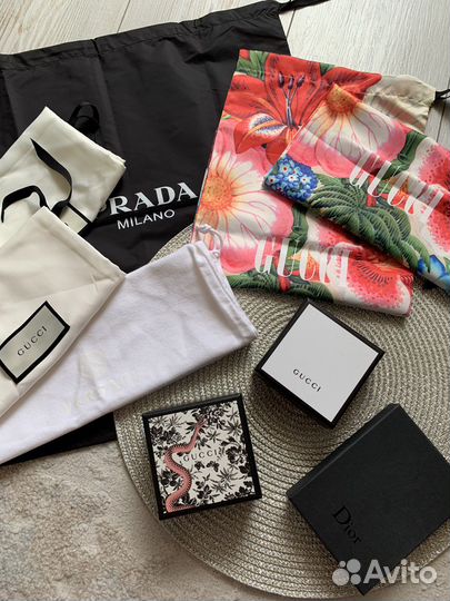 Брендовые пыльники и коробки Gucci/Dior/Versace