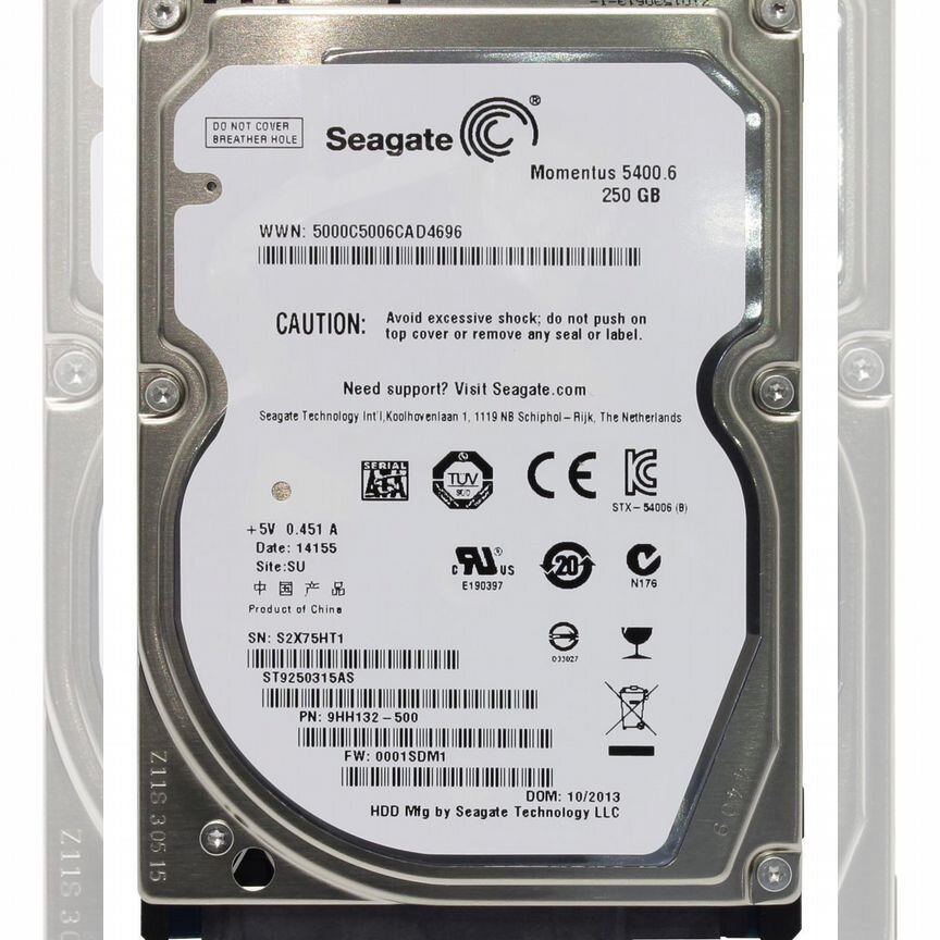 [ST9250315AS] Жесткий Диск Seagate 250gb Sata2 2,5" St9250315as