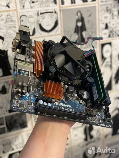 Материнская плата с процессором и памятью