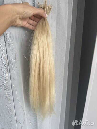 Волосы для наращивания б/у 45см блонд