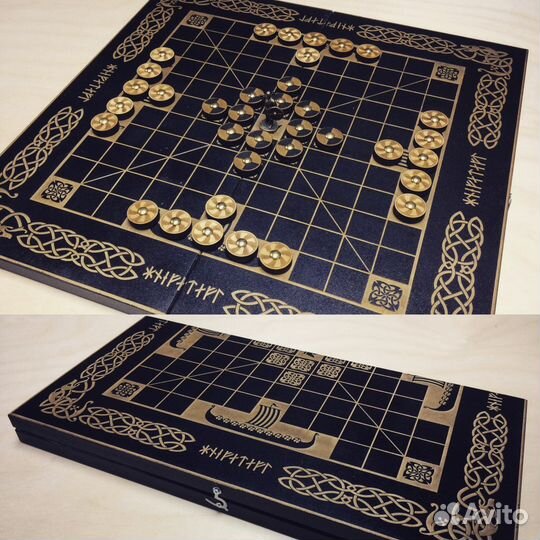 2в1 Нарды и Шахматы викингов Хнефатафл (Тавлеи) по