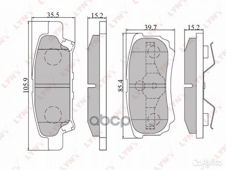 Колодки тормозные дисковые зад BD5505 lynxauto