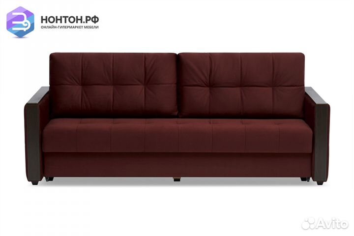 Диван еврокнижка Инсайд 3-х местный бордовый