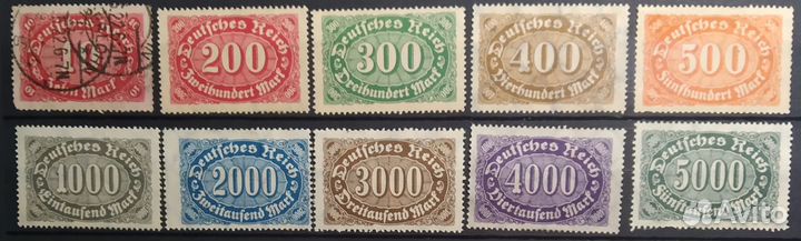 Марки Веймарская республика 1922-923 цифра