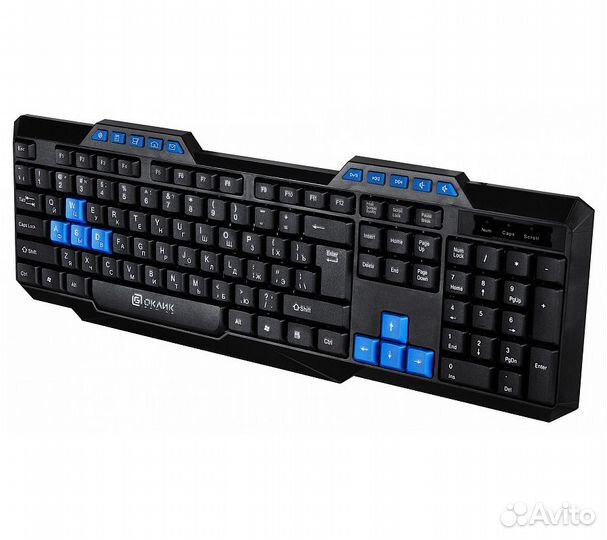 Клавиатура Оклик 750G Frost War, черный/черный
