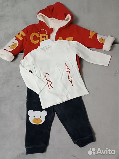 Костюм тёплый детский тройка в наличии Турция