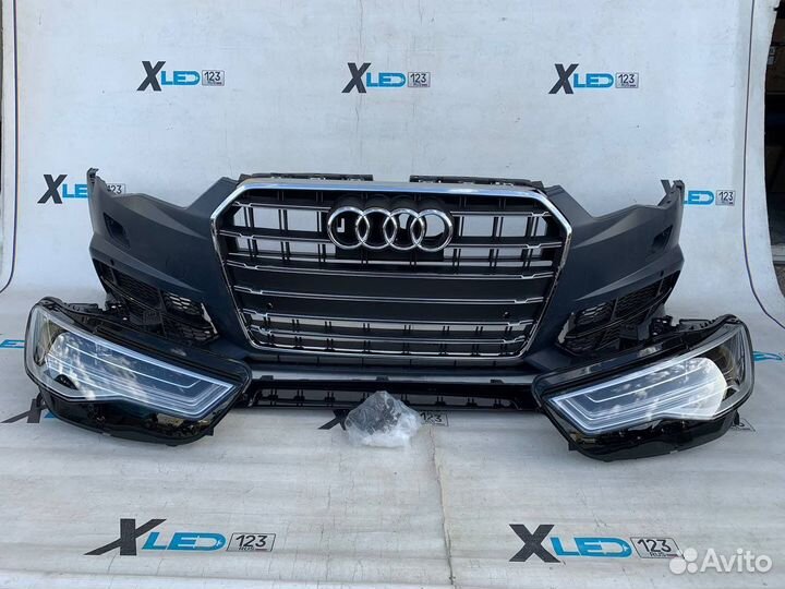Передний бампер Audi A6 C7 S Line + фары Matrix