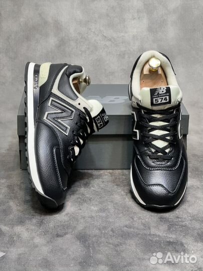 Кроссовки new balance 574 кожаные