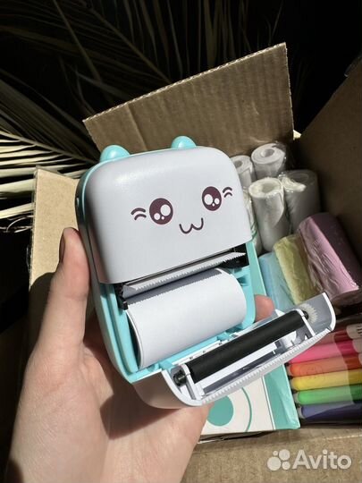 Мини принтер 14 рулонов бумаги