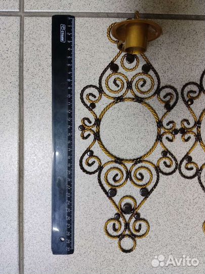 Подсвечник настенный парный бронза латунь