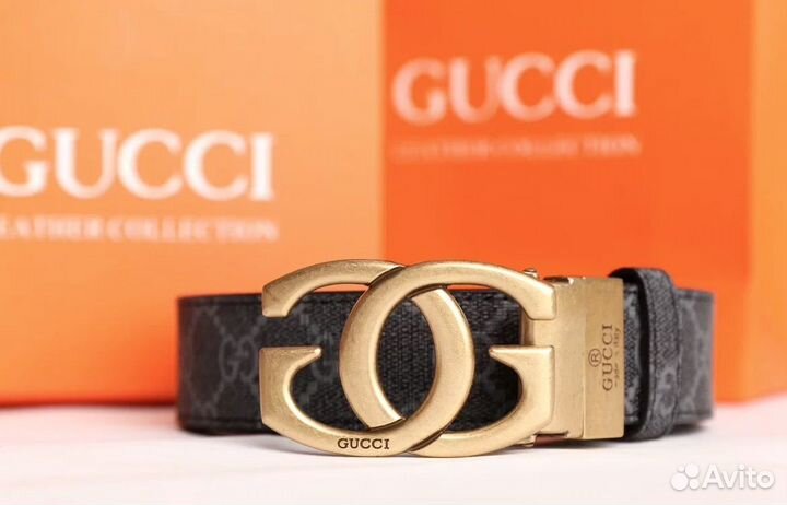 Ремень кожаный двусторонний Gucci