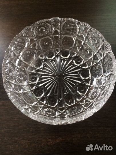 Ваза для фруктов советская хрустальная