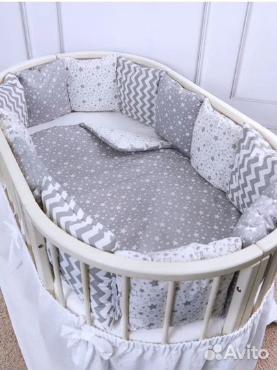 Бортики в кроватку с одеялом новые