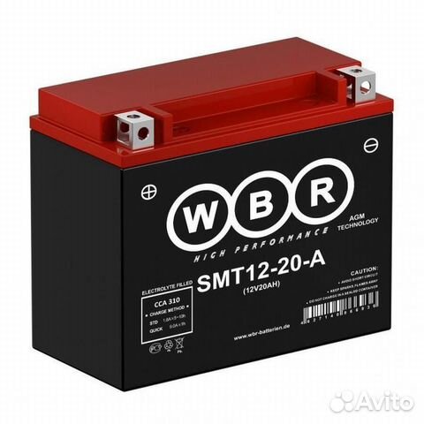 Аккумулятор для мотоцикла WBR SMT12-20-A AGM 20 Ач
