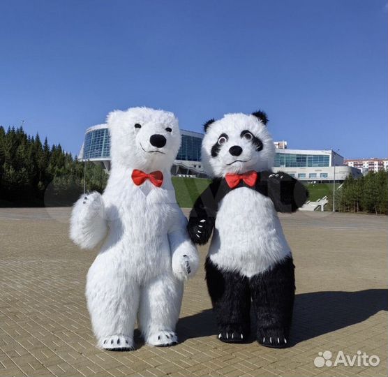 Панда Большой белый мишка мыльные пузыри