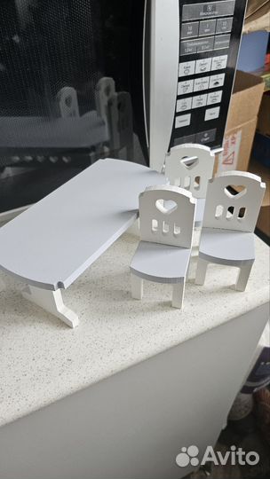 Мебель для кукольного домика деревянная кухня