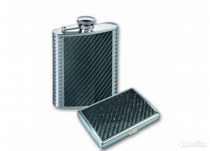 Набор S.Quire фляга 0,18 л +портсигар Италия