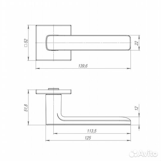 Ручки дверные Punto K.ARC.Q52.viva CP-8, хром