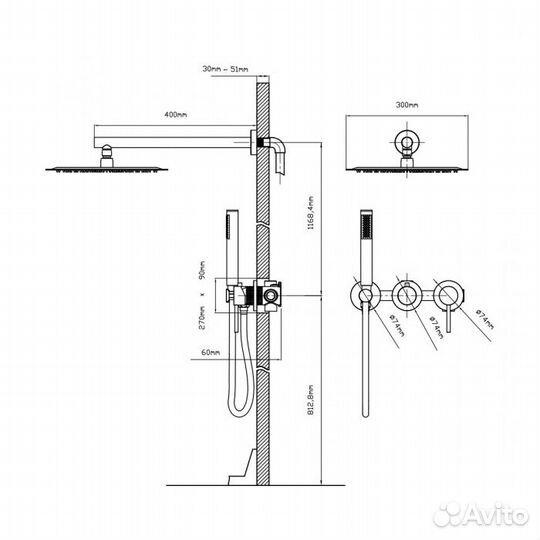 Душевая система Vincea Groove vsfw-4G01BG4