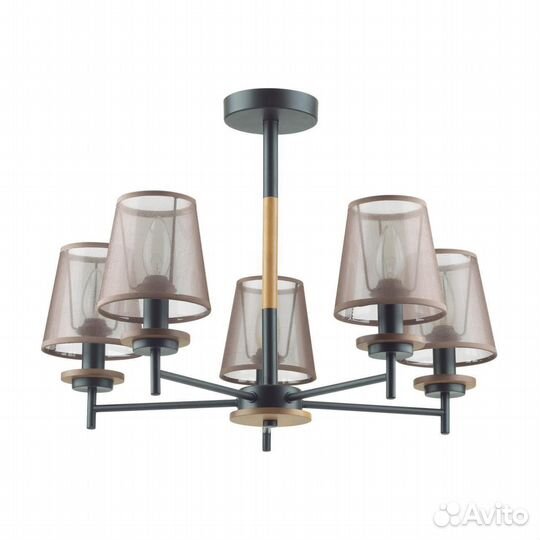 Люстра металл и текстиль в спальню современная