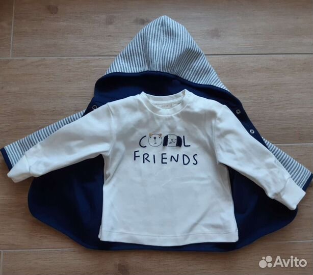 Джинсы, толстовка 68-74