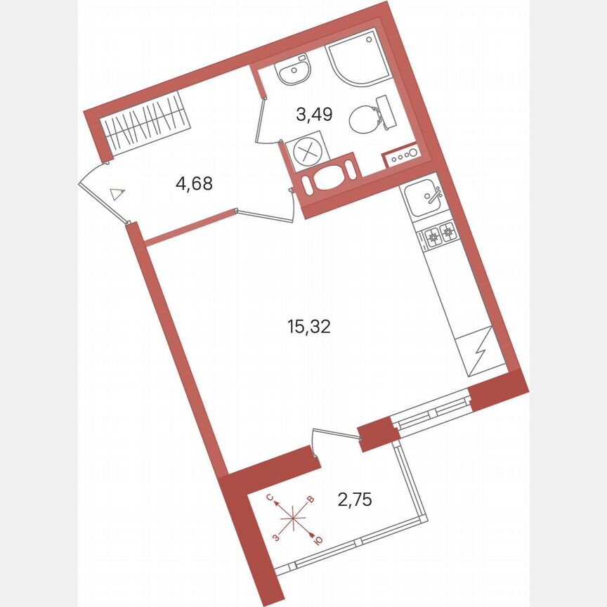 Квартира-студия, 24,9 м², 6/11 эт.