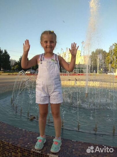 Джинсовый комбинезон для девочки 122