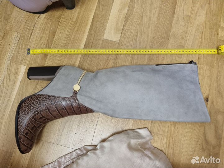 Сапоги женские еврозима, замша, кожа