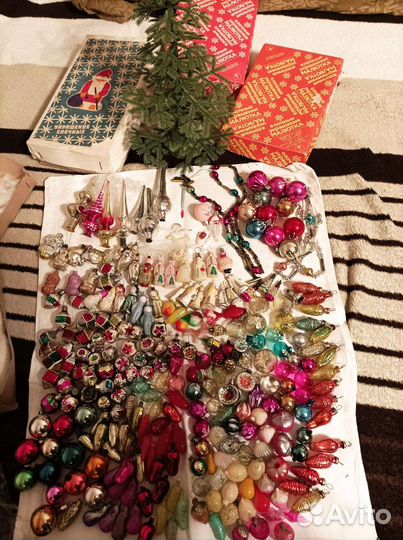 Елочные игрушки СССР на мини елку