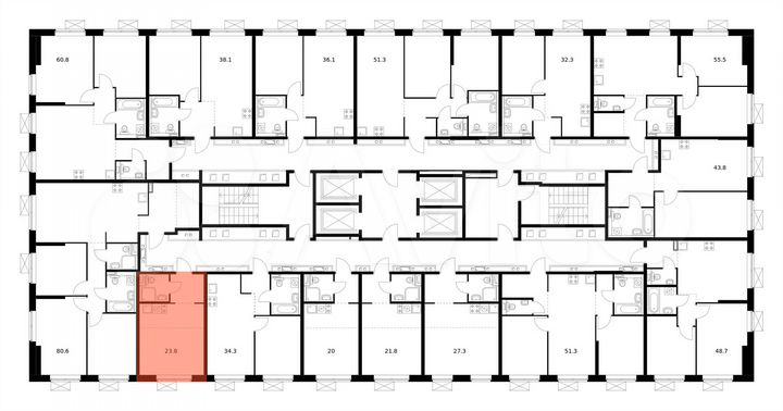 Квартира-студия, 23,8 м², 22/33 эт.