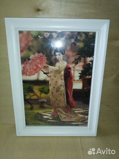 Фото картина Барби в деревянной рамке