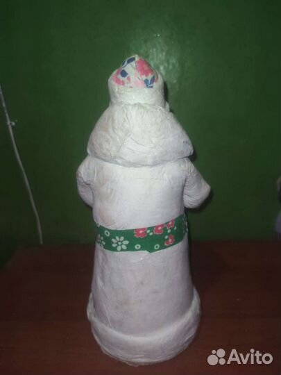 Дед Мороз вата папье-маше Этикетка Калинин 1960-70