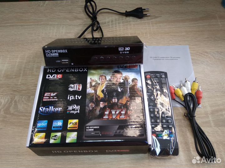 Тв-тюнер HD Openbox кнопки, часы, металл, новый