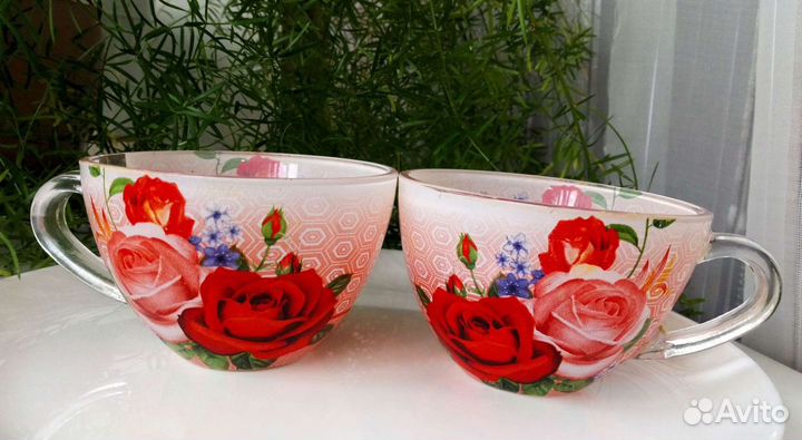 Чашки стеклянные helios