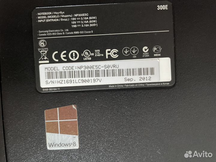 Ноутбук samsung np300e5c