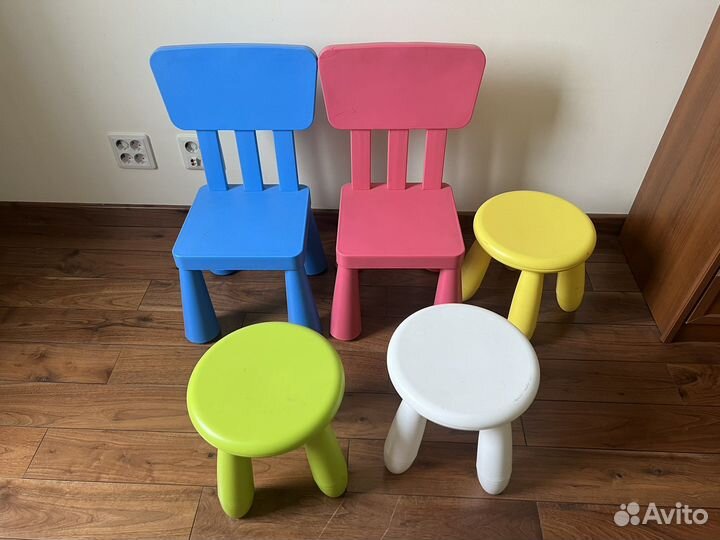 Детский стол и стулья IKEA икея маммут