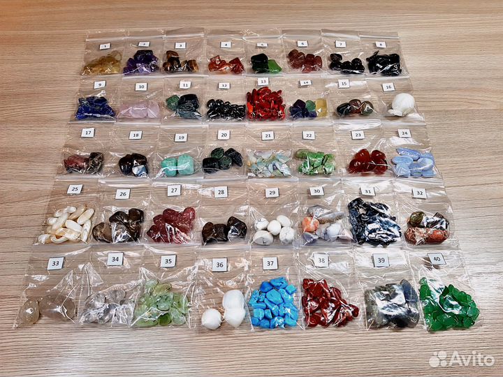 Коллекция камней и минералов / Набор камней 40 шт