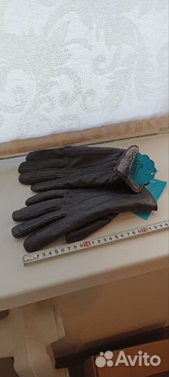 Перчатки кожаные зимние мужские