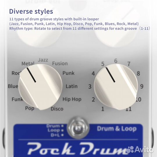 Ammoon PockDrum Drum & Loop педаль для гитарных эф