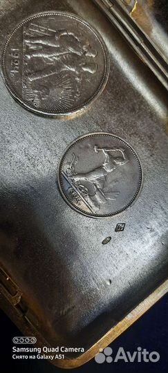 Портсигар серебро 875 пробы. Антиквариат 110 лет