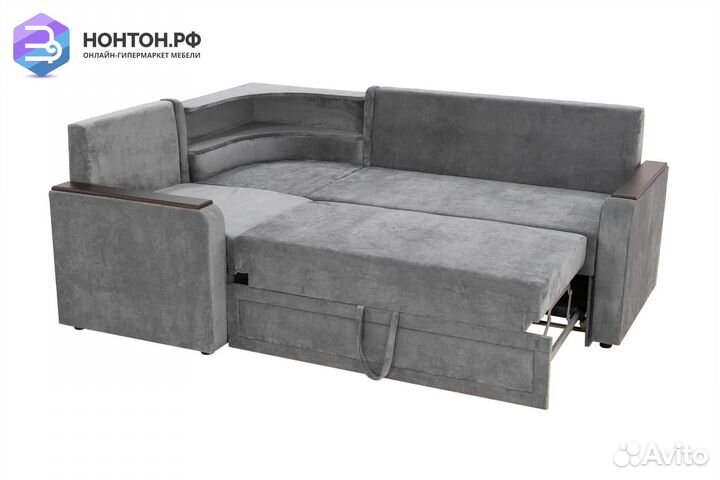 Диван угловой дельфин Чарли серый