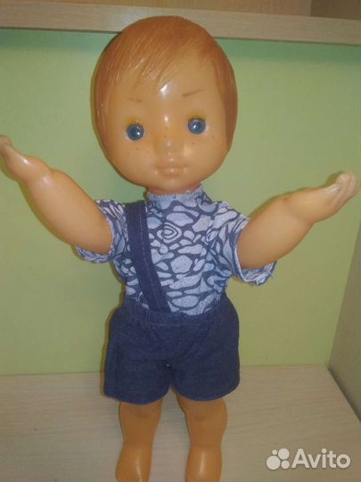 Кукла мальчик СССР Димка с веснушками, 30 см