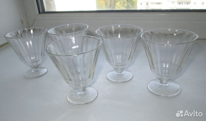 Лафитники-5 шт вместе,h- 7,5 см, 16-ть граней,ссср